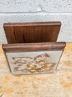 Vintage Tile Napkin Holder Flowers Mcm Danish Modern