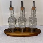 Toscano Picnic Time Fabio Viviani Oliera 3-bottle Cruet Set   Acacia Stand