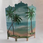 Hand Painted Dollhouse Screen   Room Divider 1 12 Scale Miniature Beach Scene 