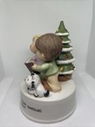 Vintage  dear God Kids  1983 Enesco Christmas Music Box  o Come All Ye Faithful 