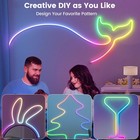 16 4ft Neon Rope Lights rgb Led Strip Lights app Control ir Remote music Syncing
