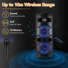 9000w Dual 12  Portable Bluetooth Speaker Heavy Bass Sound System W wireless Mic