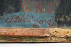 Vtg 19th C Mexico Retablo Exvoto El Divino Rostro Crown Of Thorns Jesus Blood