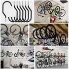 6pcs Black Heavy Duty Bike Storage Hooks Bicycle Wall Mounted Hooks Large Screw