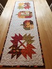 Handmade Quilted Table Runner Multicolored Design In Fall Colors