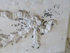 Old White Architectural Zinc Metal  Pediment Header Garland Swag Bows Flowers