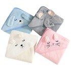 Cartoon Animal Baby Bath Towels Soft Newborn Hooded Unisex