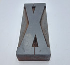 Antique Letterpress Wood Type Letter X Wooden Printing Block