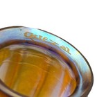 Antique Quezal Gold Aurene Ribbed Trumpet Art Glass Shade 16  Bronze Table Lamp