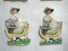 Vintage antique Lovely Lady Diecut Victorian Scrap 10 Pcs