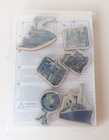Stampin Up Suitcase Camera Train Ship Globe Traveler Rubber Cling Stamps Set New