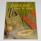 Macrame  Start To Finish Sc Book H193 Necklaces Jewelry Belt Purse Patterns 1971