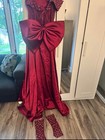 Beautiful Red Dress Size Large And Medium Bow 3 Pieces From Turkey