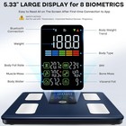 500lb Bluetooth Smart Body Scale Bmi Fat Muscle Large Platform Dark Blue