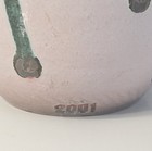Vintage Vase 4 h Handmade Art Pottery White Green Drip Glaze Signed Dated 2001