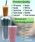 32 Oz Clear Plastic Cups With Lids And Straws  Disposable 50 Piece Set  32 