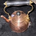 Vintage hammered copper tea kettle pot dimpled patina old Dutch india odi