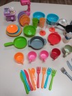 Huge Mixed Lot Of 100  Pretend Play Food And Kitchen Utensils Some Vintage Read