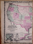Antique 1862 Partial Map  Western Territories Of United States By Johnson   Ward