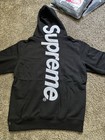 Supreme Black white Logo 2-piece Fleece Tracksuit Set Hoodie   Pants Men L