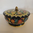 Vtg Daher Floral Tin Container W  Lid Made In England Bright Colorful Flowers