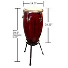 Zenison 12  Conga Drum Latin Percussion Tumba With Stand   Padded Carry Gig Bag