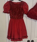 Vtg Sam s Red Ruffle Petticoat Nylon Square Dance Rockabilly Skirt Sz S   Dress