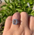 2ct Cushion Cut Real Moissanite Semi Mount Engagement Ring 14k White Gold Plated