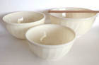 3 Vintage Fire-king Oven Ware Swirl Cream Color Mixing Nesting Bowls  6  7  8 