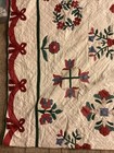 Vtg Arch Quilts Floral Christmas Patchwork Appliqu   Quilt W  2 Shams 80    X 96   