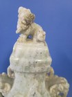 Vintage Chinese Carved Jade Covered Vase Foo Lion Finial Dragon Handles