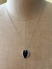 Vintage Swarovski Black clear Crystal Heart Necklace adjustible
