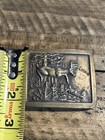 Vintage 1977 Brass Whitetail Deer Belt Buckle 2-3 4  J97 Usa Indiana Metal Craft