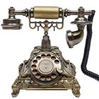 Vintage Gold Rotary Corded Desk Phone Antique-style Landline Telephone