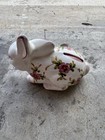 Jay Willfred Made In Portugal Hand Painted Floral Ceramic Rabbit Piggy Bank