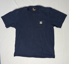 Carhartt Pocket T Shirts Men   s Size Large Blue Black Gold Short Sleeve Lot X3