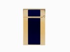 S t  Dupont Line 2  Gold With Blue Lacquer Lighter  016381  16381  New In Box