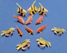 Nos Vintage Hand-painted Miniature Tiny Figurine Toy Animals - Made In Hong Kong