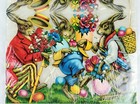 Easter Rabbit Embossed Vintage Die Cut Anthropomorphic Scrap Pzb Germany  1076