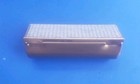 Vintage Gold Tone Lipstick Case Holder With White Clear Rhinestones 