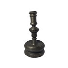 Antique 17th Century Bulbous Base Pewter Candlestick Early European Collectible