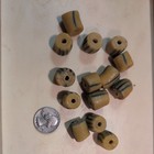 14 Old Antique African Trade Akoso krobo Bodom Powder Glass Tube Beads