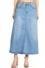 Women   s Plus junior Size Mid Rise A-line Long Jeans Maxi Denim Skirt