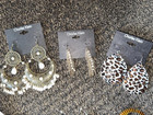 Vintage Lot Of Costume Jewelry - 8 Pairs Of Large Pierced Earrings  a        58 