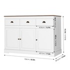 White Buffet Cabinet Storage Sideboard Farmhouse Server Bar Wine Cabinet With   