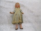 Pair Of Antique Miniature Composition German Dressed Doll House Dolls