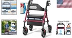 Durable Foldable Walker For Seniors - Enhanced Comfort With Padded Seat   Safety