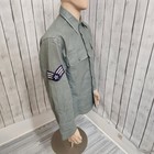 Vintage Us Army Sage Green Cotton Sateen Shirt Enlisted Patches 503