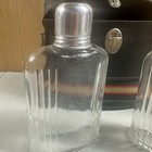 Vintage Set Hip Flask In Carrying Case Liquor Glass Travel Pair Drinking