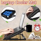 Gaming Laptop Slim Cooling Pad Stand Dual Usb Fan Cooler 6 Fans For Notebook Pc